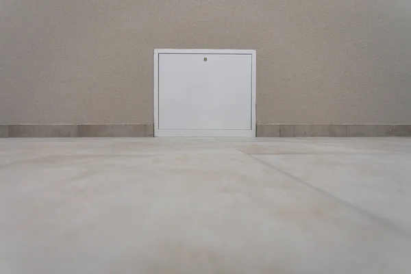 Justo Propio Suelo Instalan Puertas Blancas Inspección Para Calefacción Instalación — Foto de Stock