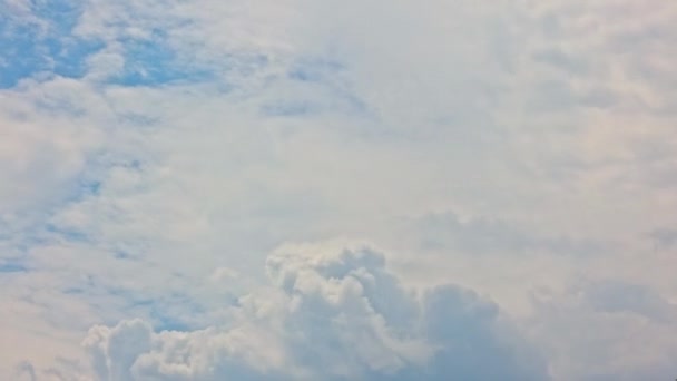 Time Lapse Movie Shot White Clouds Moving Blue Sky Summer — Stock Video