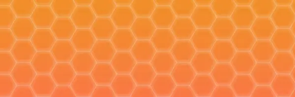 蜂窝状分布均匀 呈橙色背景 填充全景框架的许多六边形的几何图形 — 图库照片