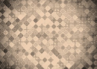 A sophisticated vintage pattern that showcases intricate designs, all presented in a warm color palette clipart