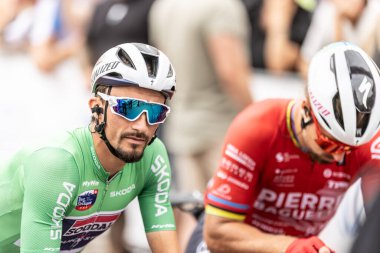 Liptovsky Mikulas, Slovakya. 30 Haziran. 2024. Peter Sagan ve Julian Alaphilippe Slovakya Turu 'nun son aşamasındalar..