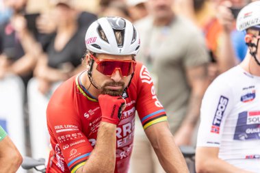 Liptovsky Mikulas, Slovakya. 30 Haziran. 2024. Peter Sagan Slovakya Turu 'nun başlamasını bekliyor..