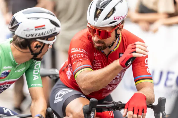 Liptovsky Mikulas, Slovakya. 30 Haziran. 2024. Peter Sagan ve Julian Alaphilippe Slovakya Turu 'nun son aşamasındalar..