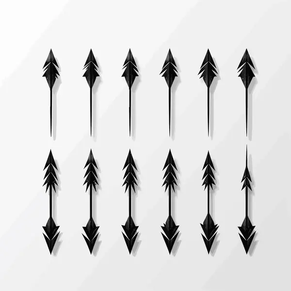 Verzameling Van Feather Arrow Design Elements — Stockvector