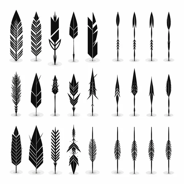 收集羽毛箭设计元素 — 图库矢量图片