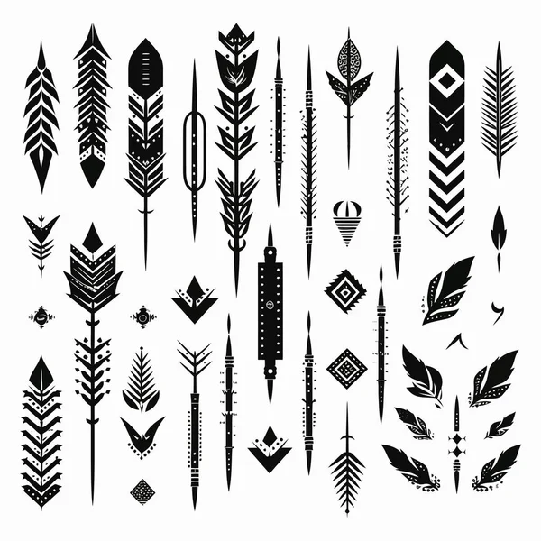 Feather Arrow Design Elements 컬렉션 — 스톡 벡터
