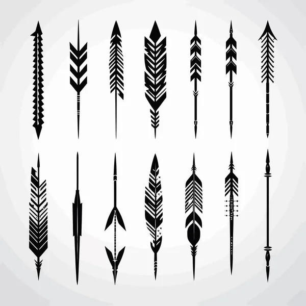 Insamling Feather Arrow Design Element — Stock vektor