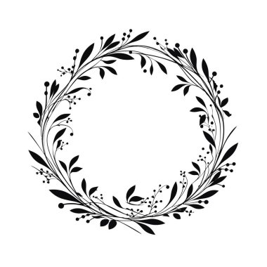 Çember Çerçeve Çiçek Taç Tasarımı Elementi