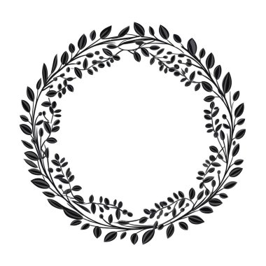 Çember Çerçeve Çiçek Taç Tasarımı Elementi