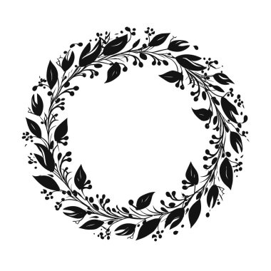 Çember Çerçeve Çiçek Taç Tasarımı Elementi