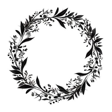 Çember Çerçeve Çiçek Taç Tasarımı Elementi