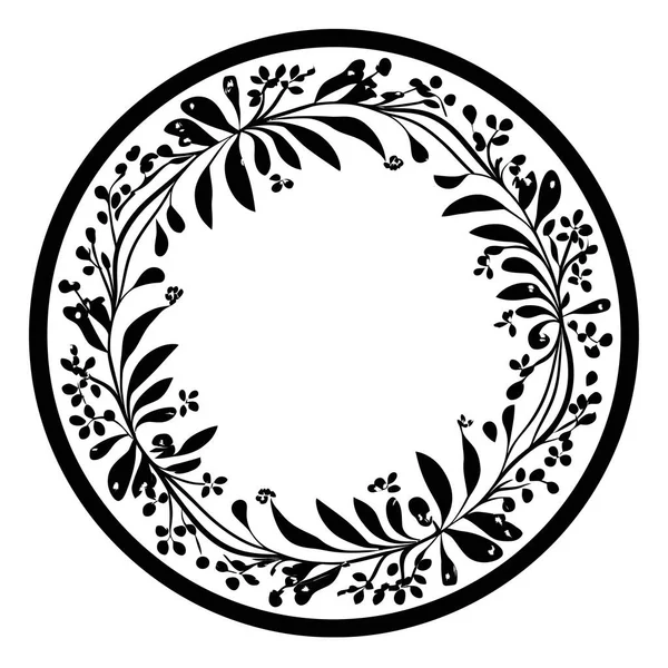 Élément Conception Couronne Botanique Florale Cadre Cercle — Image vectorielle