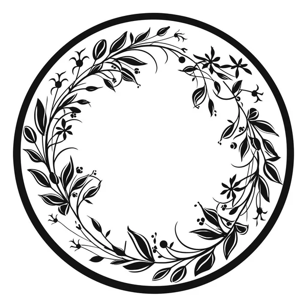 Цветочный Ботанический Венок Кругу — стоковый вектор