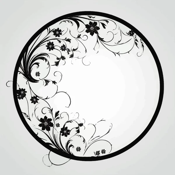 Πλαίσιο Κύκλου Floral Βοτανικό Στεφάνι Σχεδιασμός Στοιχείο — Διανυσματικό Αρχείο