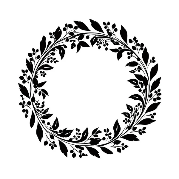 Circle Ram Blommig Botanisk Krans Design Element — Stock vektor
