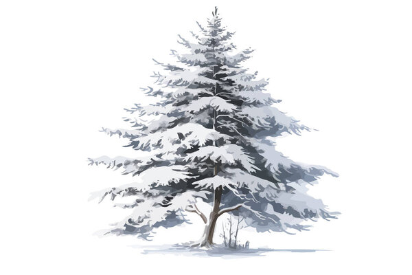 Snow Covered Christmas Fir Tree 