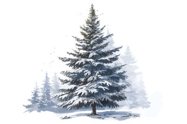 Karla kaplı Noel ağacı 