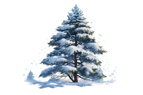 Snow Covered Christmas Fir Tree 