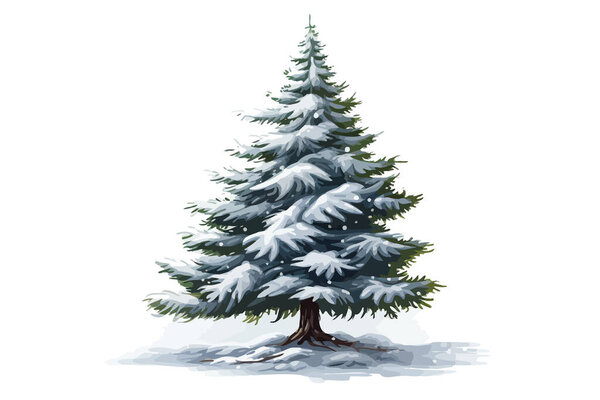 Snow Covered Christmas Fir Tree 