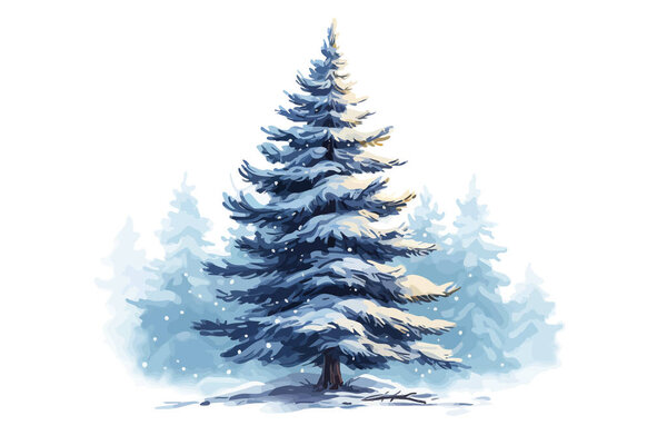 Snow Covered Christmas Fir Tree 