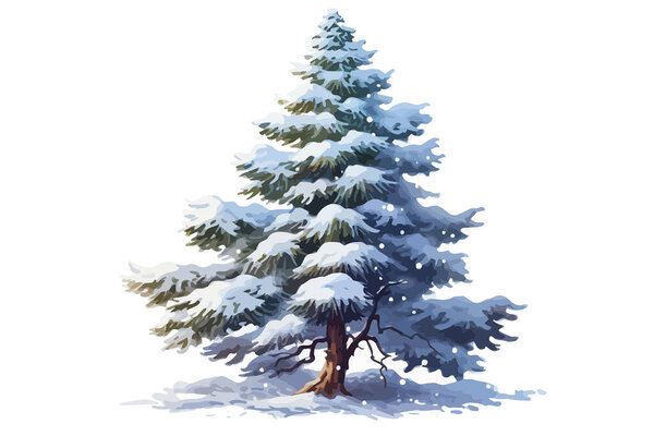 Snow Covered Christmas Fir Tree 