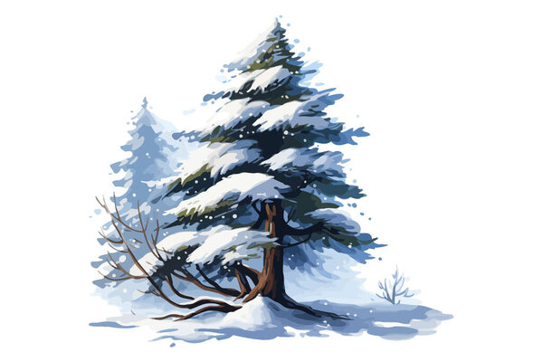 Snow Covered Christmas Fir Tree 