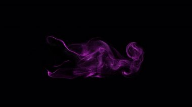 Siyah arkaplanda ince sıvı duman akışı