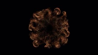 Siyah arkaplanda duman dalgası patlaması