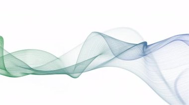 Yeşil ve Mavi Renklerle Yavaş Döngülü Dalga Çizgileri