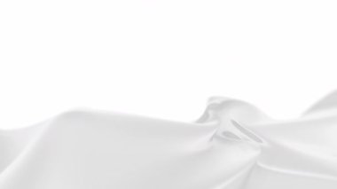 Soyut beyaz minimalist sıvı yavaş hareket dalgaları döngüsü