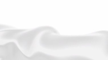 Soyut beyaz minimalist sıvı yavaş hareket dalgaları döngüsü