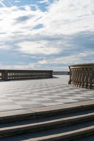 Livorno Italia Noviembre 2022 Mascagni Terrace Splendid Belvedere Terrace Checkerboard —  Fotos de Stock