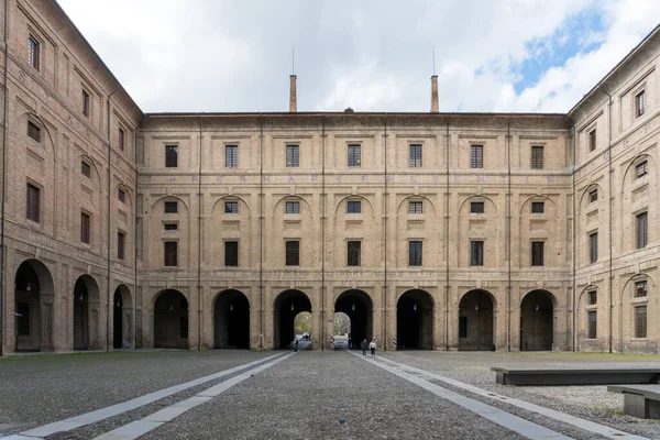 Parma,Italy-April 3, 2022:view of the Pilotta Palace in Parma during a sunny day.