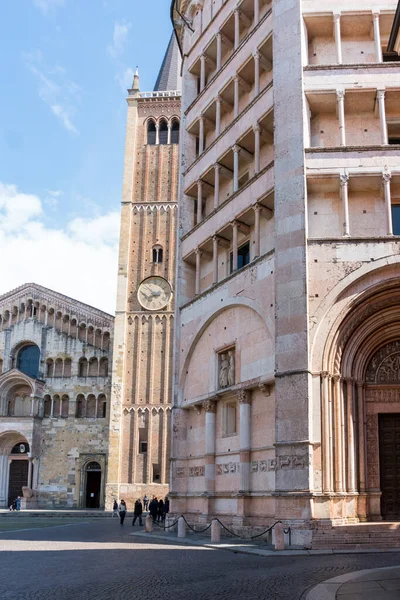 Parma Italien April 2022 Blick Auf Die Tür Des Baptisteriums — Stockfoto