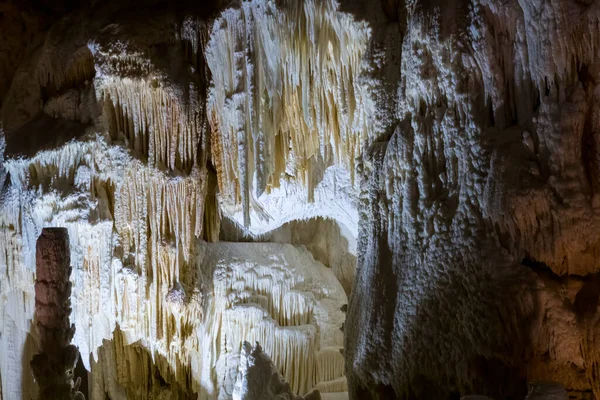 Stalactites Stalagmites Underground Caves Frasassi Province Ancona Italy — Stock Photo, Image