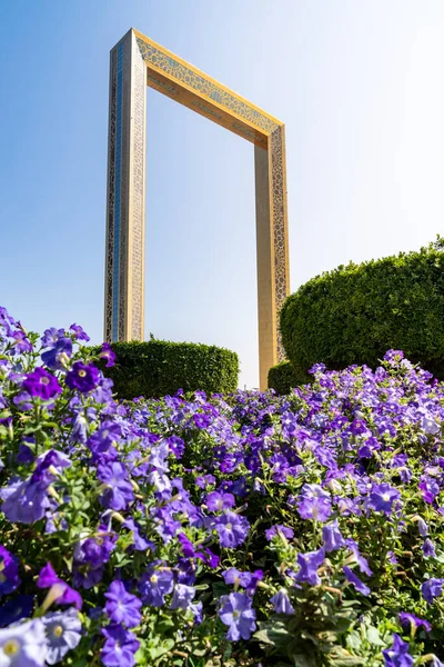 阿拉伯联合酋长国迪拜 2023年3月12日 阳光灿烂的日子 在Zabeel公园散步时欣赏迪拜框架 — 图库照片