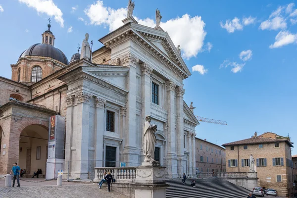 stock image Urbino, Italy-april 27, 2019:walking through the ancient streets of Urbino during a sunny day