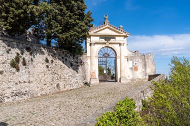 Monselice, Italy-April 16, 2023:View of the sanctuary road in Monselice during a sunny day