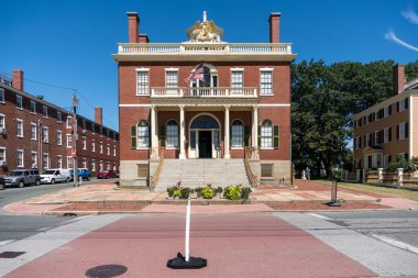 Salem, ABD - 11 Ağustos 2019: Güneşli bir günde Salem 'deki Özel Ev