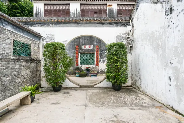Macao, 29 Mart 2019: Bulutlu bir günde Macau 'daki Mandarin Evi' nin detayları