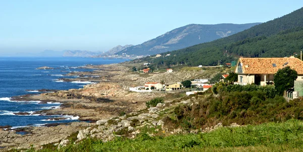 Kustlandskap Den Portugisiska Vägen Saint James Längs Kusten Galicien — Stockfoto
