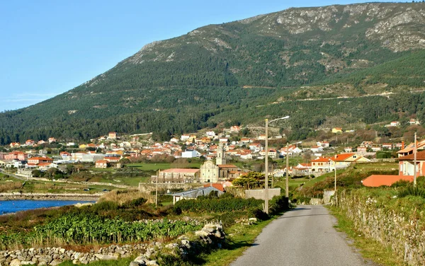 Chegada Cidade Oia Galiza Pelo Caminho Português São Tiago Longo — Fotografia de Stock