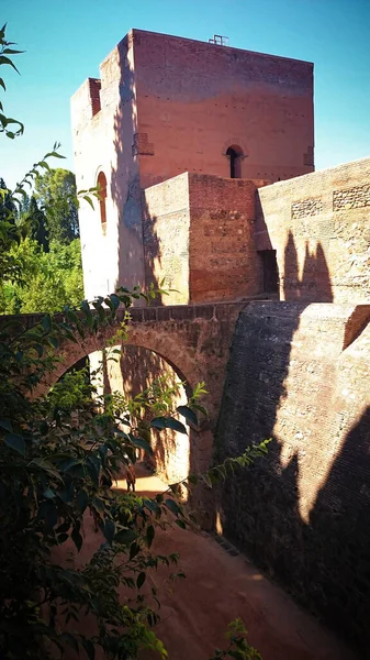 Torre Água Alhambra Granada Andaluzia Espanha — Fotografia de Stock