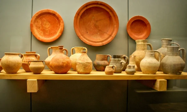 Ceramics Found Archaeological Excavations Roman Ruins Conimbriga Portugal — Stock Photo, Image