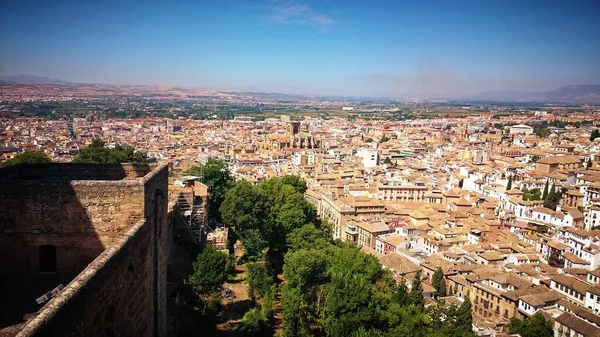 Panoramatický Pohled Granadu Allambra Španělsko — Stock fotografie