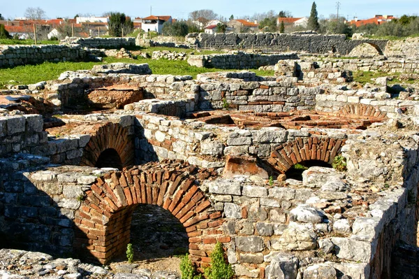 Hippocaust Dari Pemandian Pribadi Domus Cantaber Reruntuhan Romawi Conimbriga Portugal — Stok Foto