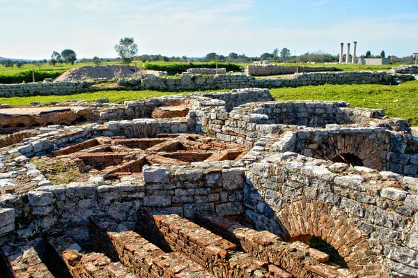 Hippocaust Private Baths Domus Cantaber Roman Ruins Conimbriga Portugal — Stock Photo, Image