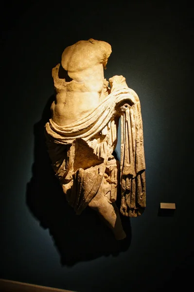 ポルトガルのConimbriga遺跡から発見されたローマ彫刻の遺跡 ストック写真