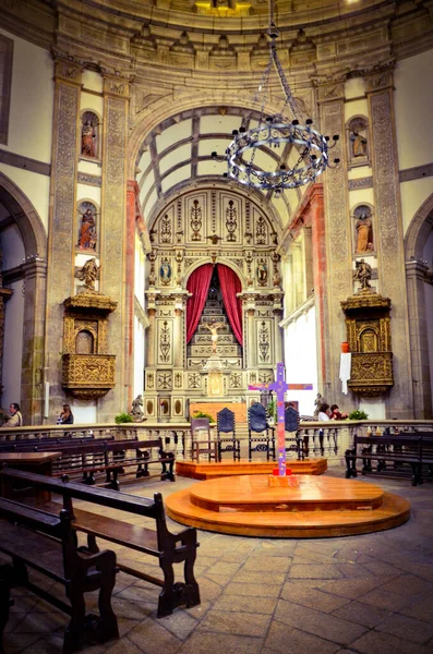 Interno Della Chiesa Vista Sull Altare Maggiore Del Monastero Serra — Foto Stock