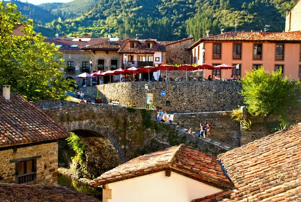 Traditional Houses Potes Cantabria Spain Stock Photo